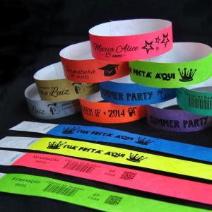 PULSEIRA DE IDENTIFICAÇÃO PARA EVENTOS PERSONALIZADA PAPEL SULFITE75g  4X0- SÓ FRENTE   